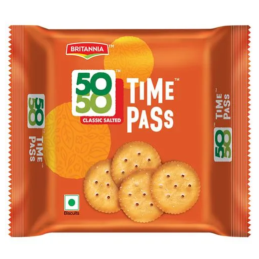 Britannia 50 50 Time Pass Salted Biscuit 78 Grams